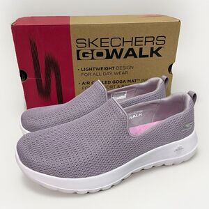 Skechers Womens 11 Go Walk Joy Aurora Slip On Sneakers Mauve Mesh Lightweight
